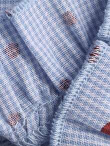 DAZY Conjunto de ropa de estar para niña preadolescente con cuello Peter Pan y manga corta - Azul - Ver 3