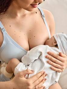 Moonlight&Mama 1pc Seamless Wireless Maternity Bra, Cotton Cup - Blue - View 6