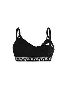 BloomMama Soutien-gorge d'allaitement confortable à motif dentelé noir pour femmes enceintes de grande taille - Noir - Voir 1