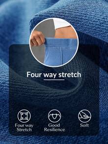 Flexra Women's Casual Washed High Waist Straight Leg Jeans - Blue - View 9