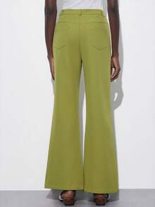Aveloria Modichic Fashionable Versatile Minimalist Slim Fit Flared Women's Suit Pants - Green - View 6