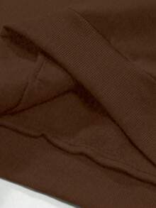 EMERY ROSE Sudadera holgada de cuello redondo con estampado de muñeco de nieve para mujer - Café integral - Ver 6