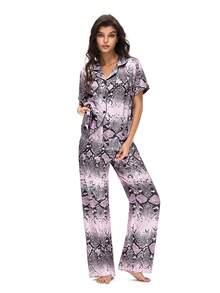 Rest Era 2026 New Style Women's Soft & Comfortable Pajama Set, Short Sleeve Shirt And Long Pants, Suitable For All Seasons Loungewear - Multicolor - View 3