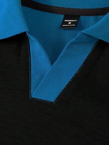 Manfinity Homme 男士条纹休闲通勤短袖Polo衫 - 彩色 - 查看 4