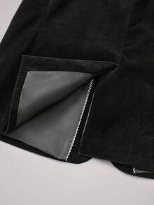 Officeau Men's Velvet Lapel Single-Breasted Suit Jacket - Black - View 7