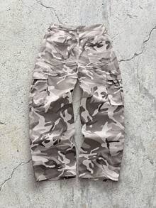 EVRINFINITE 1pc Justice Brother Street Camouflage Casual Multi-Pocket Loose Fit Wide Leg Men's Jeans Pants, Fashion Brand,Baggy Fit, Oversized Jeans - Multicolor - View 4