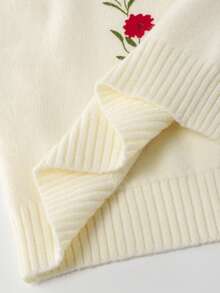 Franclia 2025 Spring/Summer New Layered Design Retro Floral V-Neck Women Knit Vest Top - Apricot - View 7