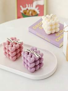 Molde de silicona con forma de corazón para velas, jabón y yeso, molde de manualidades DIY para hacer regalos para el Día de San Valentín y el Día de la Madre - Multicolor - Ver 8