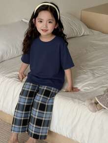 DAZY Young Girl Comfortable Casual Wear Set - Navy Blue - View 6