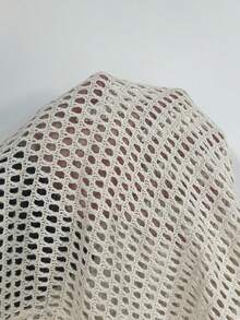 Manfinity CityGents Men's Vacation Casual Coconut Tree Embroidery Hollow Out Knit Cardigan - Apricot - View 8