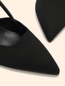 CUCCOO BASICS Women's Fashion Black Open Back Pointed Toe Chunky Heels Pumps, Classic Minimalist Design For Commuting, Dating, Party, Holiday, Wedding - Vintage Black - View 10