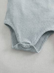 SHEIN 3件套可爱纯色针织吊带连体衣，女婴夏季款 - 彩色 - 查看 3