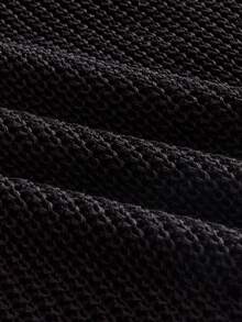 ROMWE MEN 男士圆领深色印花短袖针织上衣 - 黑色 - 查看 6