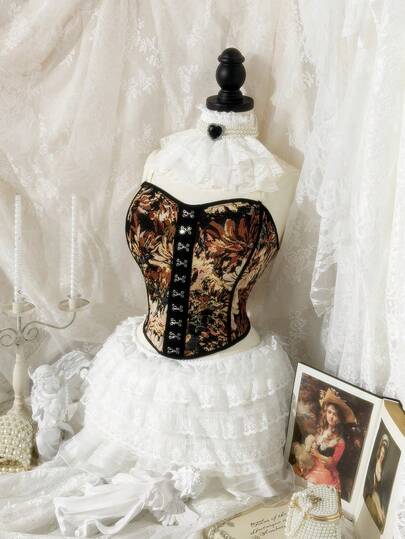 Lyrianda Vintage Oil Painting Fitted Unique Sexy Crop Top