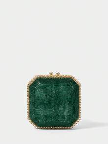 SHECARRY Túi xách nữ dự tiệc, ví cầm tay, túi đeo chéo, thời trang, sang trọng, đính kim cương, hoa đính kim cương, lấp lánh, thanh lịch, đơn giản, thích hợp cho tiệc cocktail, tiệc tùng, dạ hội, câu lạc bộ, hẹn hò, sinh nhật, buổi tối, hẹn hò đêm, tiệc chiêu đãi - màu xanh lá - Xem 4