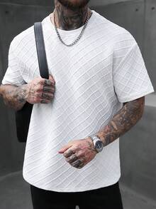 SLATEMANN Áo thun nam, vải dệt jacquard, thời trang đa năng, áo thun trắng nam phong cách đường phố, áo thun họa tiết nam, áo thun lưới nam, phong cách cổ điển, thích hợp cho mặc hàng ngày, du lịch cuối tuần, hoạt động ngoài trời, thám hiểm, môi trường làm việc thoải mái hoặc các dịp bán trang trọng, quà tặng cho bạn trai/chồng, quà kỷ niệm/sinh nhật, tiệc tùng, kỳ nghỉ hè, đám cưới, từ xuân sang hè, lễ hội Mardi Gras, áo thun nam trắng dập nổi họa tiết kim cương tay ngắn cổ tròn phong cách thường ngày. - trắng - Xem 6