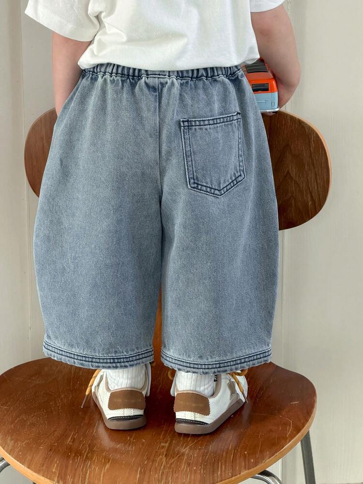 Baby Boys' Casual Korean Style Washed Denim Summer