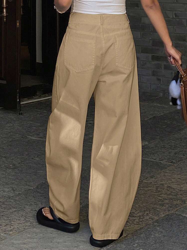 Women's Tall/Long Barrel Leg Casual Pants, Streetwear Style