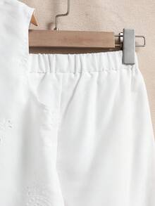 Vintaside Kids Girls' Classic White Sleeveless Crew Neck Tank Top And Pants 2 Pieces Set, Slim Fit, Suitable For Outings, School, Gatherings, Parties, And Casual Daily Wear - White - View 6