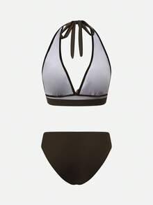 Swim Oasis 26SS 女士春夏沙滩套装，三件套，优雅社交名媛复古波西米亚风，精致海星金属装饰扣，吊带背心式泳衣和裹身裙，高级套装棕色泳装，女士端庄两件套泳衣，棕色两件套女士沙滩裙套装，棕色泳装大码 - 棕色 - 查看 5