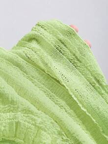 Sweetra French Sweet Ruffle Strap Twist Top & Layered Ruffle Hem A-Line Mini Skirt 2 Pieces Set, Spring/Summer For Women - Green - View 5