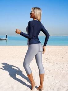 Swim Mulvari طقم تانكيني بأكمام راجلان ذو لون متباين للنساء في فصل الصيف - متعدد الألوان - مشاهدة 9