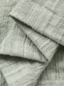 DAZY Women's Casual Textured Tie-Up Flare Sleeve Shirt And Flare Pants 2 Pieces Set, Spring/Summer - Green - View 9