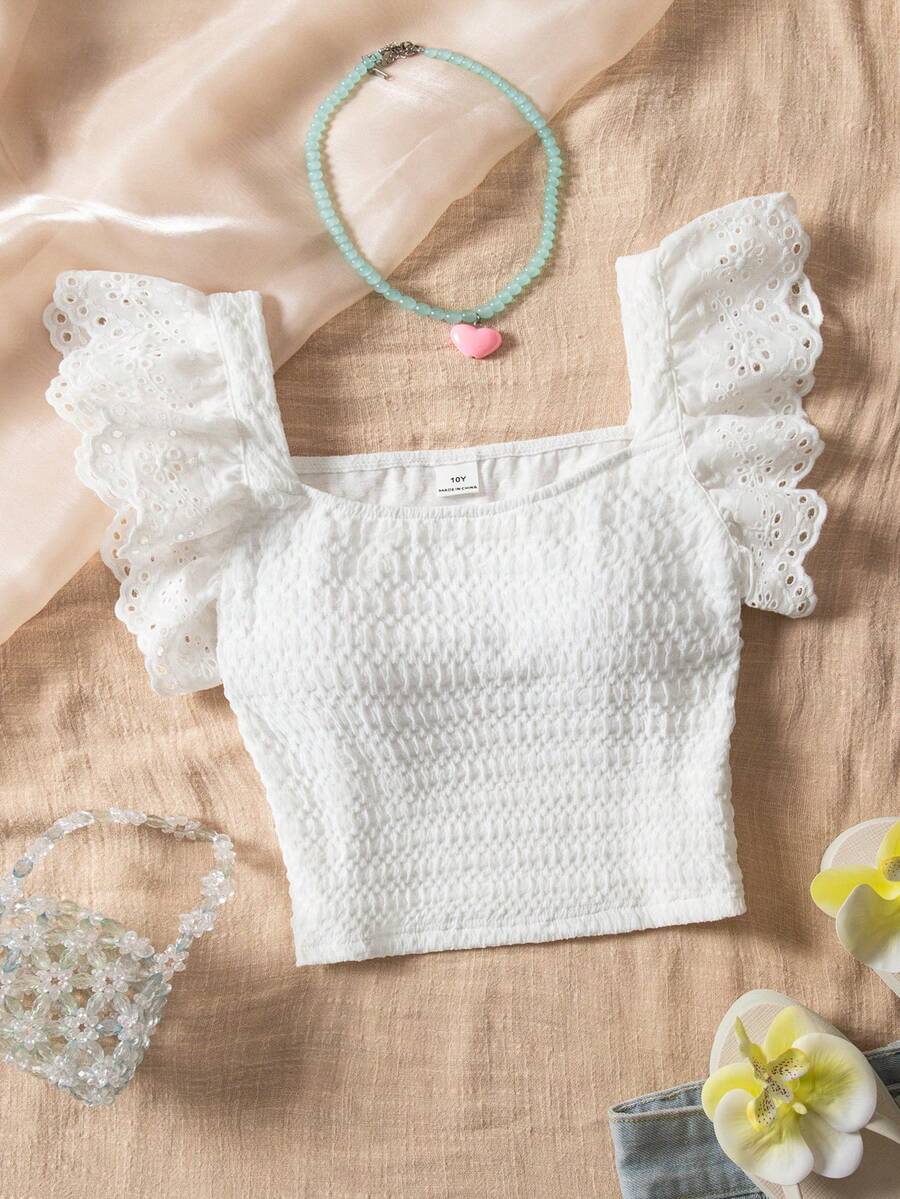 Summer Outfits Summer Tops Summer Outfits Tween Girls' Embroidered & Printed Casual Everyday  Squishy T-Shirt  Squishy - White - View 1