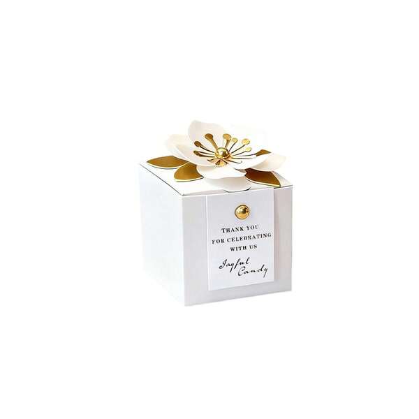 Hot Square Paper Box Wedding Gift With Hand Gift Cowhide Paper Box Perfume Sample Gift Party Birthday Gift Decoration With Flower Card