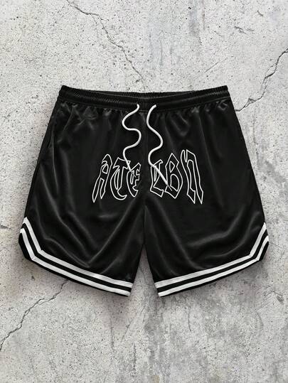 EVRINFINITE Summer New Boyfriend Style Men's Quick-Dry Casual Sports Basketball Shorts, Drawstring Waistband Design, Perfect For Fitness, Running, Beach Wear, Streetwear, Suitable For Basketball, Baseball, Fitness, Running, Training, Outdoor Activities, Father's Day Gift