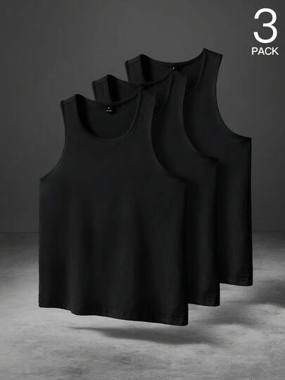 PAVTROS Men's Solid Color Tank Tops, Multiple Pieces