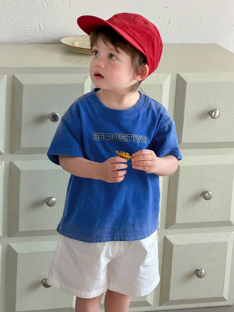 Toddler Boys' Casual Round Neck Short Sleeve Top, Summer