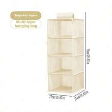 1pc Beige Underwear Storage Bag, Hanging Storage Bag, Bedside Wall Hanging Storage Bag, Fabric Hanging Storage Bag, Hat Storage Bag, Non-Woven Fabric Washable Storage Bag, Cabinet Wardrobe Organizer - Beige - View 16