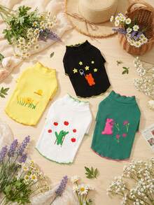 PETSIN Pet Clothing, Dog Clothing, Cat Hoodie, Casual Vest, Spring And Summer New Item, Small Animal Printed Vest, Cool Casual Wear, Cartoon Hoodie - Multicolor - View 4