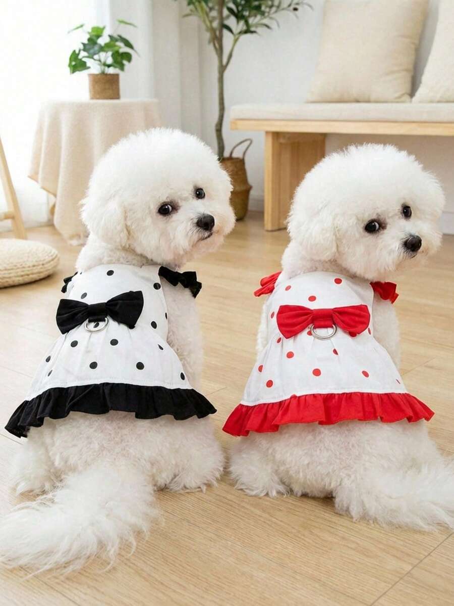 PETSIN Dog Clothing, Cat Clothing, Animal Skirts, Pet Spring/Summer New Collection, Puppy Dress, Princess Versatile Dress, Printed Stripes, Small Animal Clothing, Cool Sunscreen - Multicolor - View 1