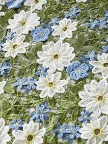 ZEYLAH 花边蕾丝荷叶边连衣裙 - 軍綠色 - 查看 6