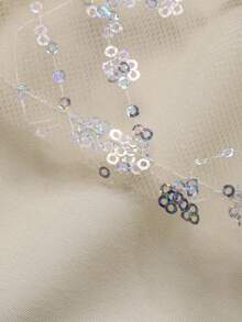 DAZY 少女网纱拼接连衣裙，秋季款 - 杏色 - 查看 7