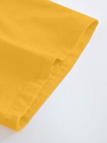 EMERY ROSE Large Short-Sleeved T-Shirt For Women Plus Printed With Slogan Pattern, Suitable For Summer FOREVER CHASING SUNSETS Graphic Tees Women Tops - Yellow - View 5