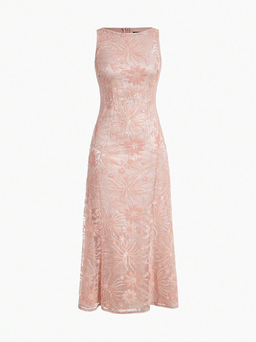 ZEYLAH 亮片刺绣正式晚礼服 - 藕粉色 - 查看 1
