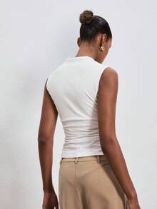 ATUI Studio Blusa casual y poco convencional para mujer, de moda para uso diario - Blanco - Ver 4