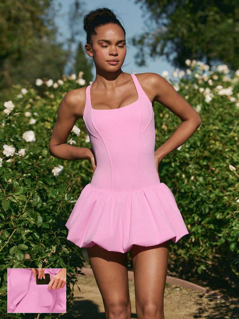 corset active dress Made To Love Removable Cups Square Neckline Crisscross Back Design  Adjustable Straps Low-Rise Bubble Hem Corset Design Active Dress Daily  Casual WearGlowmode