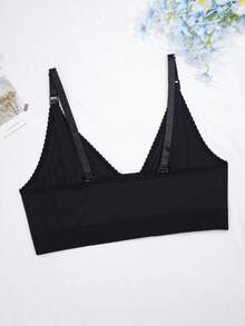 Moonlight&Mama Áo ngực cho bà bầu và cho con bú kiểu dáng tối giản, màu trơn, cài phía trước, thoải mái, giá cả phải chăng, chất lượng cao, bán theo gói, cỡ lớn. - màu đen - Xem 7