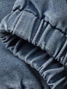 DAZY Pantalones vaqueros casuales para niños con cintura elástica y ajuste holgado con bolsillos - Azul - Ver 8