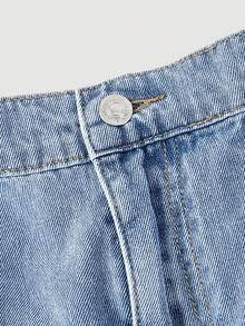 Sweetra Women's Fashion Casual Versatile Distressed Sexy Denim Shorts - Light Wash - View 3