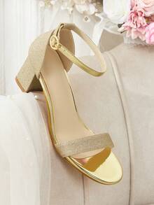 CUCCOO HITCHD Women Heeled Sandals Valentine's Day Elegant Shoes - Gold - View 11