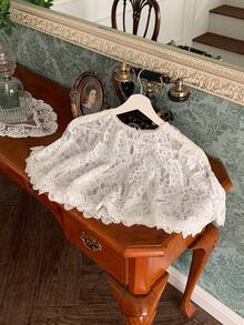 DAZY Tween Girls Fashion Lace Shawl Blouse Summer - White - View 7