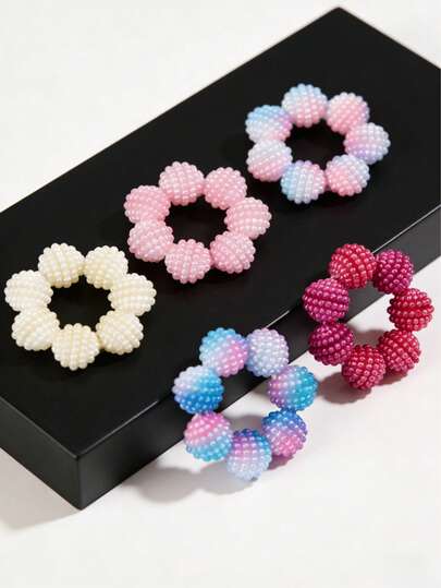 MINKOJA - SELECTS 5/10pcs Adjustable Sensory Bead Rings, Colorful Tactile Fidget Toy For Stress Relief, Nail Biting & Skin Picking, Ideal For All Ages & Gift Giving, Easter, Easter Gift, Fidget