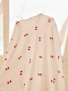 CottageSlumber Set pigiama da donna a 2 pezzi con stampa a cuori, top a maniche corte con fiocco e pantaloni a gamba ampia - Bianco - Visualizzare 7
