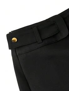 Ellevyn Chân váy chữ A đơn giản, màu trơn, có khóa cài, thích hợp mặc đi làm hàng ngày cho nữ; Chân váy ngắn mùa hè họa tiết da báo, kiểu dáng thanh lịch, màu đen dáng rộng, đa năng; Chân váy ngắn dệt màu đen; Áo họa tiết da báo, chân váy đen họa tiết da báo. - màu đen - Xem 4