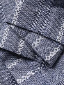 DAZY Women's Striped Loose Shirt And Pants Two Pieces Set, Casual Vacation Style - Blue - View 7